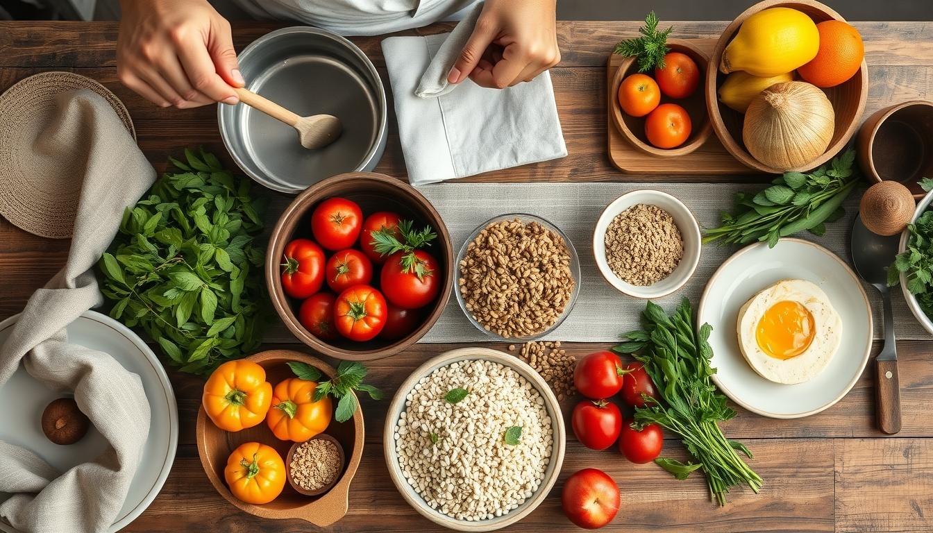 Seasonal meal prepared in a home kitchen