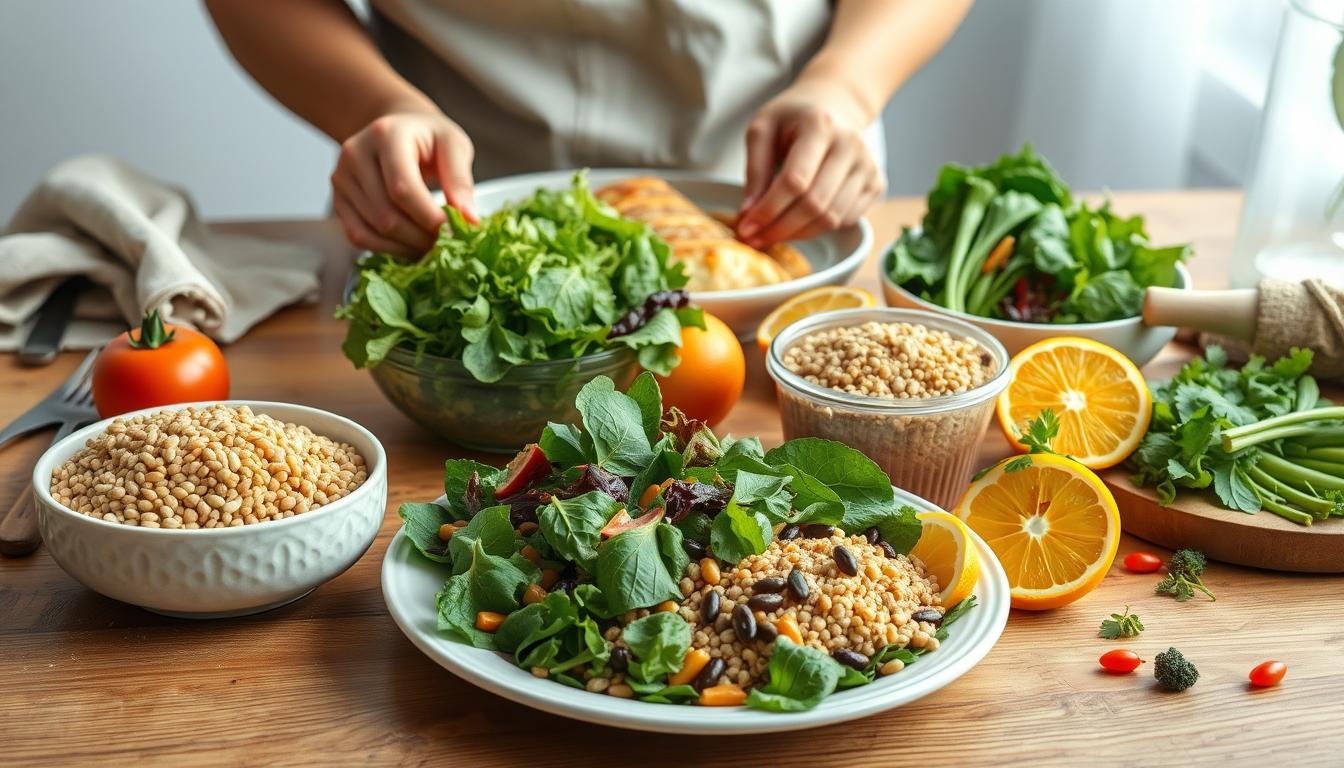Ingredients prepared for a simple home dinner